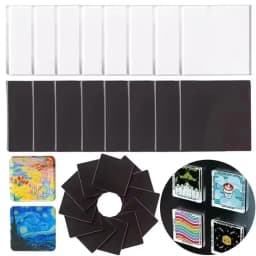 DIY Blank Clear Acrylic Fridge Magnet Kit Transparent Refrigerator Stickers Handmade Home Decor Creative Craft No Photo Included
