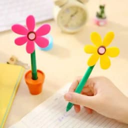 1 Pcs Lytwtw's Stationery Cute Kawaii Potted Plants Sunflower Ballpoint Pen Office School Supply Novel Creative Gift Funny