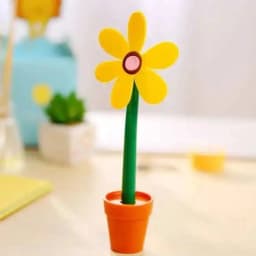1 Pcs Lytwtw's Stationery Cute Kawaii Potted Plants Sunflower Ballpoint Pen Office School Supply Novel Creative Gift Funny