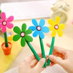 1 Pcs Lytwtw's Stationery Cute Kawaii Potted Plants Sunflower Ballpoint Pen Office School Supply Novel Creative Gift Funny