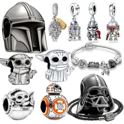TOP Stars Warsries Yoda Mandalorian Helmet 925 Sterling Silver Charms Beads Fits Original Women's Bracelet DIY Jewelry Hot Gifts