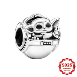 TOP Stars Warsries Yoda Mandalorian Helmet 925 Sterling Silver Charms Beads Fits Original Women's Bracelet DIY Jewelry Hot Gifts