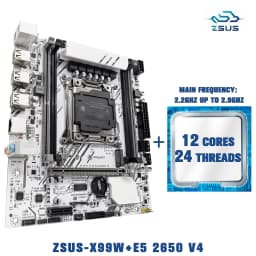 X99-W ZSUS Motherboard Set Kit With LGA2011-3 Xeon E5 2650 V4 CPUMemory NVME M.2 SATA