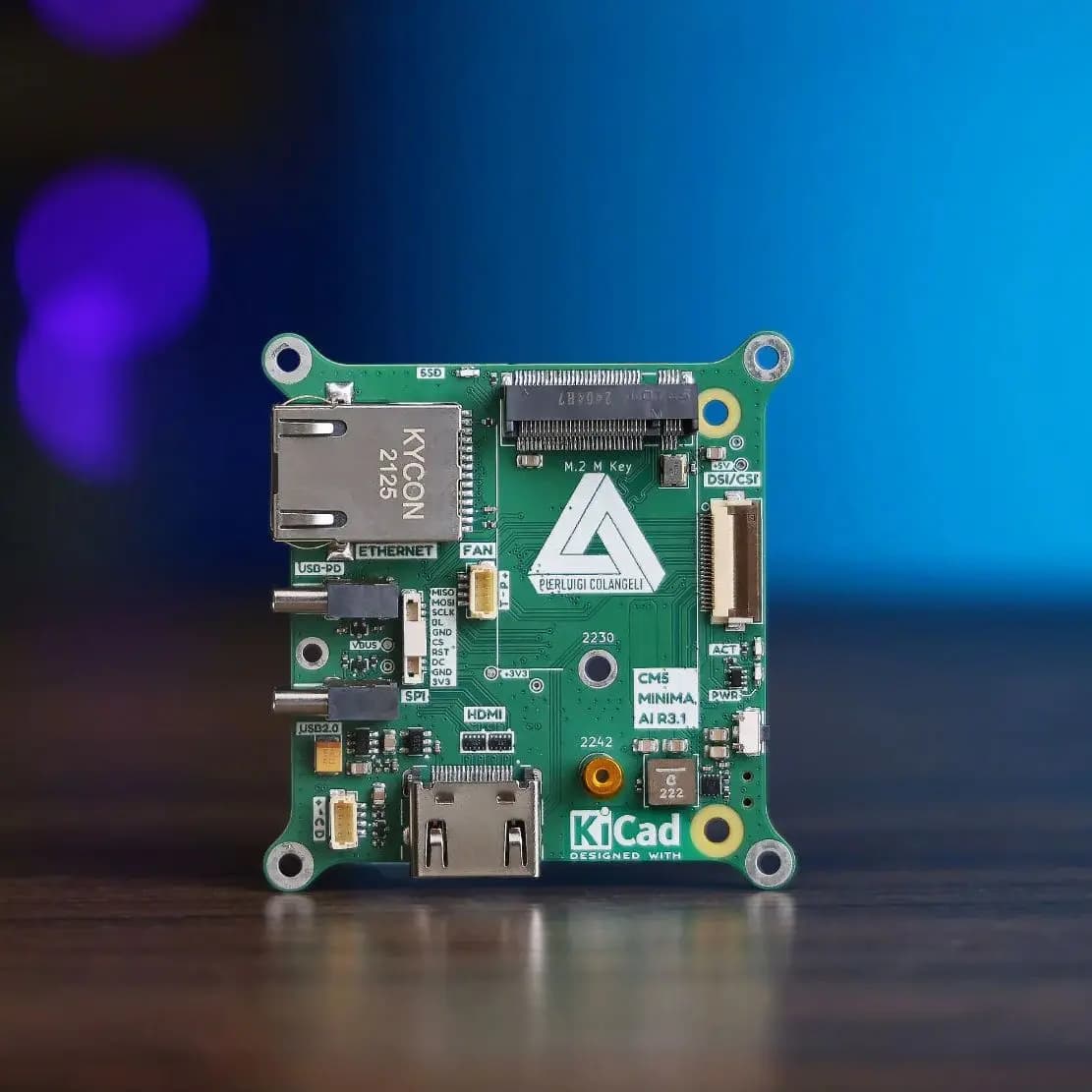 Raspberry Pi Compute Module 5 CM5 MINIMA Compact Carrier Board, M.2 Key Slot Hailo AI/SSD,CSI/DSI,Gigabit Ethernet,HDMI,USB-C PD