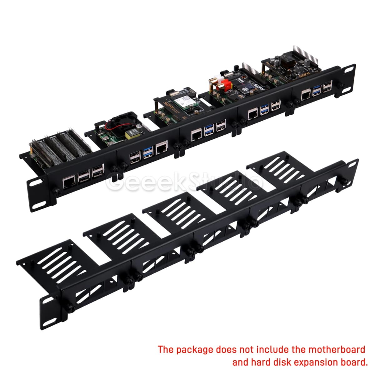 1U Rack Mount for Raspberry Pi 5/4B/3B+ Removable Steel Bracket 19 Inch 5 Slots