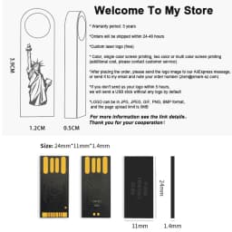 10PCS/lot USB Flash Drive 4GB 8GB 16GB Metal Pen Drive Pendrive 32GB 64GB Memory Stick 128GB Free Customized Gift USB 2.0 Sticks