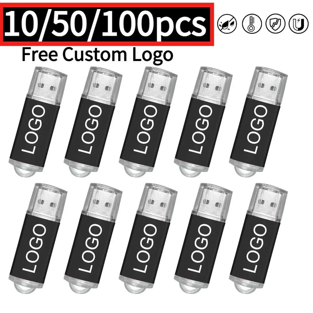 10/50/100PCS/lot Pen Drive 8GB 4GB 2GB 1GB USB Flash Drive 16GB Flash Disk 128MB 256MB 512MB Memory Flash Disk Free Custom Logo