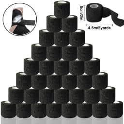 48/24/3PCS Black Tattoo Grip Cover Wraps Self-Adhesive Elastic Bandage Tape Breathable Strong Sports Tape Athletic Bandage Rolls