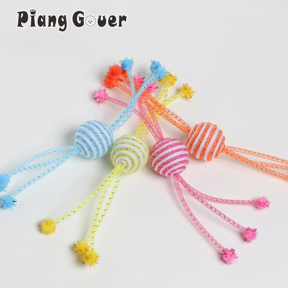Cat Toy Rope Ball Kitten Self Toy Playing Claw Bite Ball Pet Toys Interactive