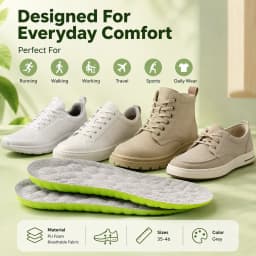 4D Cloud Sport Insoles PU Air Cushion Breathable Shock Absorption Height Increase Shoe Insoles for Men Women Run Walk Sneakers