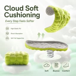 4D Cloud Sport Insoles PU Air Cushion Breathable Shock Absorption Height Increase Shoe Insoles for Men Women Run Walk Sneakers