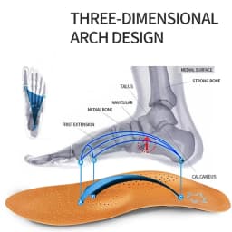 Leather Orthotic Insole For Flat Feet Arch Support Orthopedic PU Leather Insole For Men Women O/X Leg Corrected Insoles