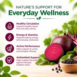 Organic Beet Root - Supports Cardiovascular Health & Healthy Blood Flow - 8000mg with Black Pepper 20:1 High Potency - 120 Ct
