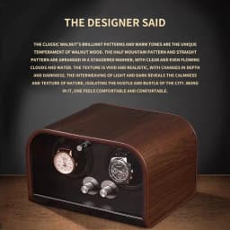 CCZIDONGH Automatic Watch Winder Retro Wooden Texture Blue LED Light Mute Motor Shaker Automatic Watch Box