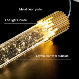 Modern Bedroom Crystal Bubble Pendant Light - Droplet Design Clear Hanging Lamp for Bedside Decorative Suspension Lighting