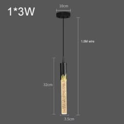 Modern Bedroom Crystal Bubble Pendant Light - Droplet Design Clear Hanging Lamp for Bedside Decorative Suspension Lighting