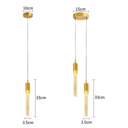 Modern Bedroom Crystal Bubble Pendant Light - Droplet Design Clear Hanging Lamp for Bedside Decorative Suspension Lighting