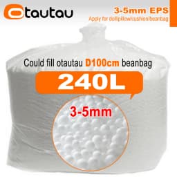 OTAUTAU 150/180/210/240L EPS Ball Filler for 2/3ft Beanbag Pouf 1-3-5mm Polyester Pillow Cushion Bean Bag Chair Snow Scene TL001