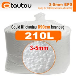 OTAUTAU 150/180/210/240L EPS Ball Filler for 2/3ft Beanbag Pouf 1-3-5mm Polyester Pillow Cushion Bean Bag Chair Snow Scene TL001
