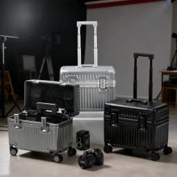 Top Opening Suitcase 18/20 Boarding Carry-on Travel Photographer Rolling Luggage PC Material with Aluminum Alloy Frame TSA Lock