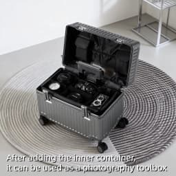 Top Opening Suitcase 18/20 Boarding Carry-on Travel Photographer Rolling Luggage PC Material with Aluminum Alloy Frame TSA Lock