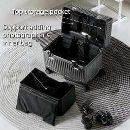 Top Opening Suitcase 18/20 Boarding Carry-on Travel Photographer Rolling Luggage PC Material with Aluminum Alloy Frame TSA Lock