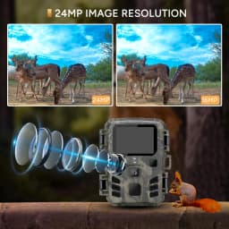 Mini Trail Hunting Camera 24MP 1080P 0.5s Motion Trigger Night Vision Waterproof Wildlife Photo Trap Scouting Cam
