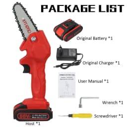 1080W 4Inch 88VF Mini Electric Chain Saw with Upgraded Battery Rechargeable Woodworking Pruning One-handed Saw Garden Tool