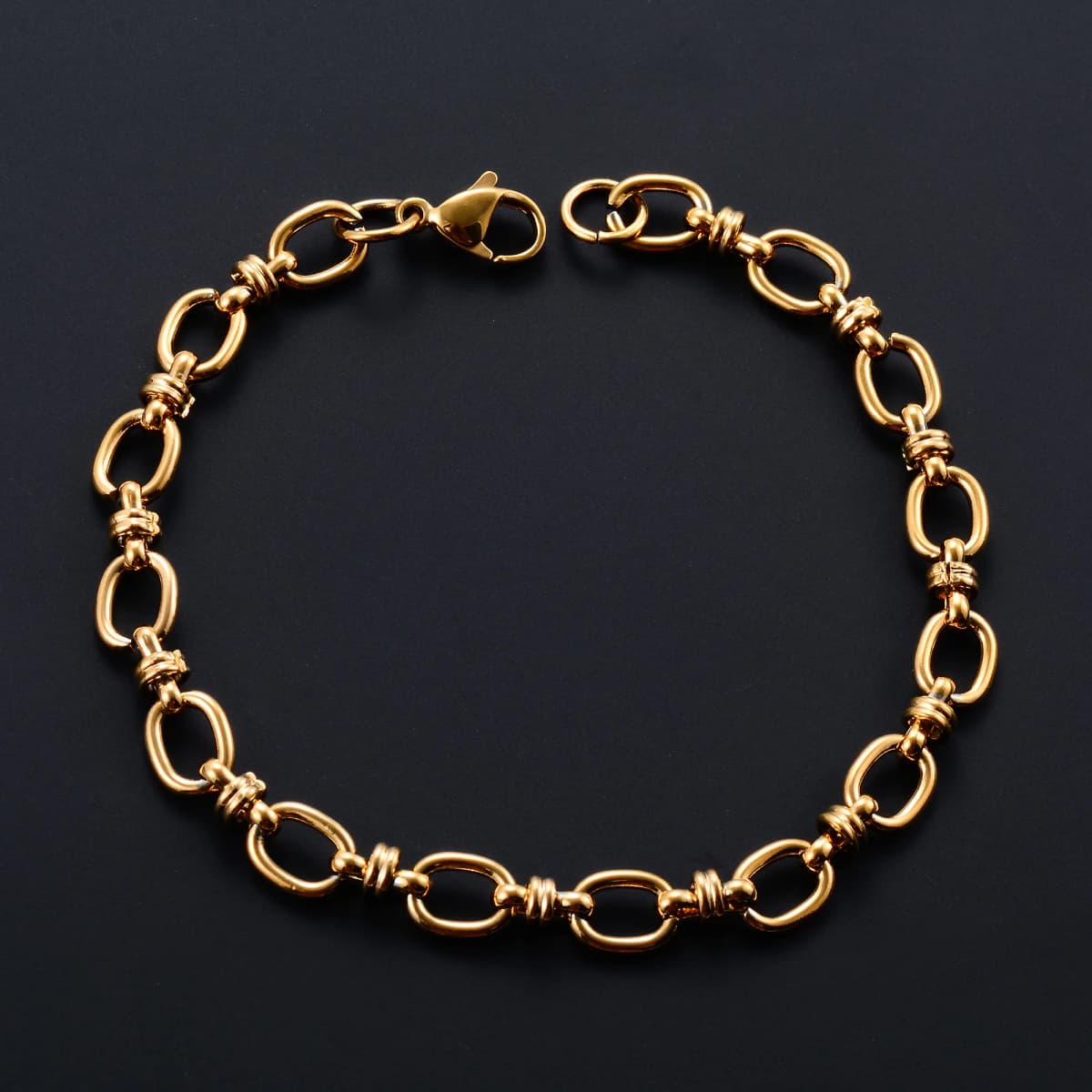 6.5mm Punk Handmade Stainless Steel Bracelet Link Oval Chain for Women Men Rock Boy Hand Chain Wristband Anklets Metal Jewelry