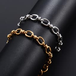 6.5mm Punk Handmade Stainless Steel Bracelet Link Oval Chain for Women Men Rock Boy Hand Chain Wristband Anklets Metal Jewelry
