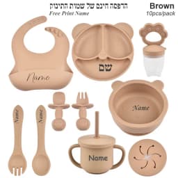 Baby Feeding Set Suction Cup Bowl Personalized Children's Tableware Set Baby Biting Toy Fruit Bear Plate Bowl Infant Cup Feeder