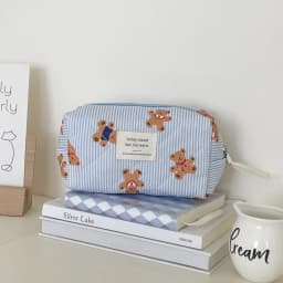 Cute Bear Print Baby Diaper Bag Mommy Makeup Pouch Women's Cosmetic Bag Large Capacity Toiletry Storage Bag Nappy Organizer