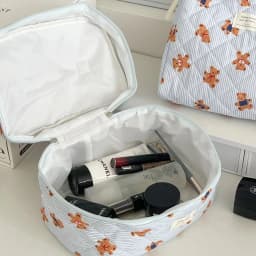 Cute Bear Print Baby Diaper Bag Mommy Makeup Pouch Women's Cosmetic Bag Large Capacity Toiletry Storage Bag Nappy Organizer
