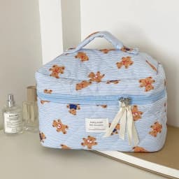 Cute Bear Print Baby Diaper Bag Mommy Makeup Pouch Women's Cosmetic Bag Large Capacity Toiletry Storage Bag Nappy Organizer