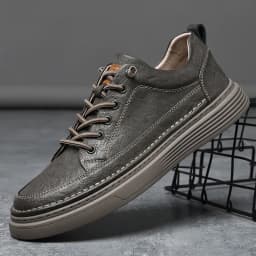 Autumn Leather Oxford Shoes Breathable Outdoor Sneakers Men Handmade Leather Shoes Casual Comfortable Soft Sole Walking Shoes