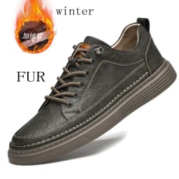 Autumn Leather Oxford Shoes Breathable Outdoor Sneakers Men Handmade Leather Shoes Casual Comfortable Soft Sole Walking Shoes