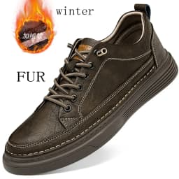 Autumn Leather Oxford Shoes Breathable Outdoor Sneakers Men Handmade Leather Shoes Casual Comfortable Soft Sole Walking Shoes