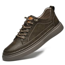 Autumn Leather Oxford Shoes Breathable Outdoor Sneakers Men Handmade Leather Shoes Casual Comfortable Soft Sole Walking Shoes