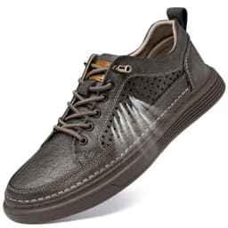 Autumn Leather Oxford Shoes Breathable Outdoor Sneakers Men Handmade Leather Shoes Casual Comfortable Soft Sole Walking Shoes