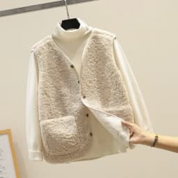 Lamb Wool Vest Women's Cropped 2025 Autumn/Winter New Style Korean Version Fur Integrated Horse Clip Granule Plush Shoulder Vest