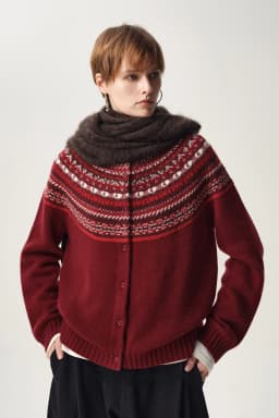 Classic Autumn Winter Woman Sweater Fair Isle Female 100% Merino Wool Knitted Cardigan Cashmere Ladies Long Sleeve Clothing Tops