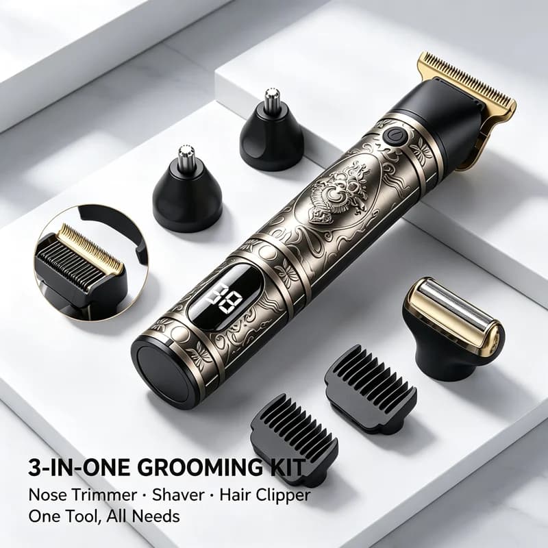 Vintage Cordless Electric Shaver Trimmer Portable USB Fast Charging Hair Cutting Machine Professional Barber Hair Clipper