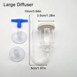 CO2 Diffuser for Aquarium Bubble Reactor CO2 System Atomizer for Fish Tank Live Plants Water Grass Grow Refiner with Suction Cup