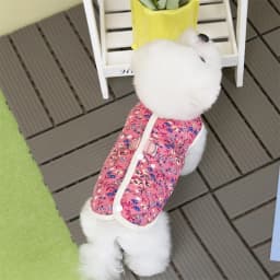 Winter Dog Jacket Floral Print Vest Coat Chihuahua Bichon Warm Clothing Puppy Outdoor Jacket With D-ring Winter Pet Costume