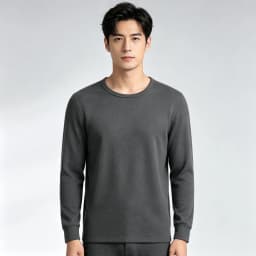 CHUANGERM Men'S Round Neck Fashion Long‑Sleeved Thermal Underwer 2026 Winter Male Warm Tops