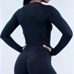Women Long Sleeve Yoga Top Crew Neck Raglan Thumb Hole Slim Fit Cropped Workout Shirt Seamless Breathable Sports Running Gym Top