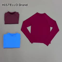Women Long Sleeve Yoga Top Crew Neck Raglan Thumb Hole Slim Fit Cropped Workout Shirt Seamless Breathable Sports Running Gym Top