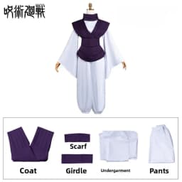 Jujutsu JJK Manga Anime Choso Cosplay Costume Purple Vest Neck Gaiter Belt White Pants Halloween Party Outfits for Women Men