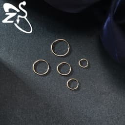 ZS 1 PC 20G Stainless Steel Hoop Earring 6/8/10/12MM Round Stud Earrings CZ Crystal Nose Ring Helix Cartilage Piercings Jewelry