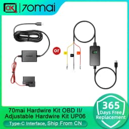 70mai Hardwire Kit OBD-II & Adjustable Hardwire Kit UP06 for Dash Cam Type-C Interface Plug-and-Play 24H Parking Surveillance